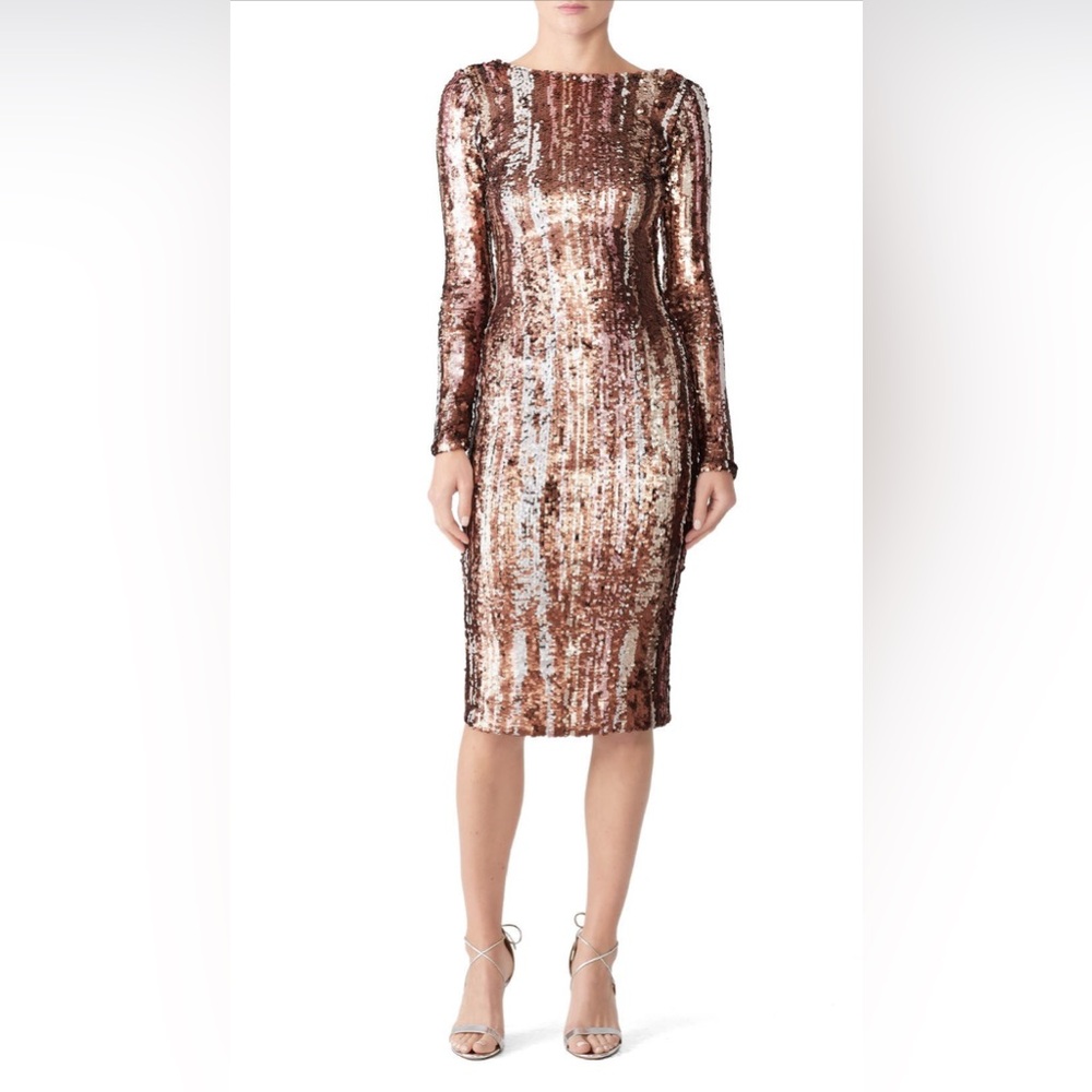 Dress the Population Bronze Sequin Emery Dress